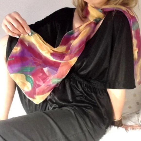 Floral Scarf Long Wrap Shoulder Bikini Versatile Scarf MULTI PURPOSE - Picture 2 of 6